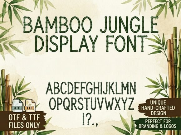 Bamboo Jungle: A Hand-Crafted Display Font for Organic Brand Identity